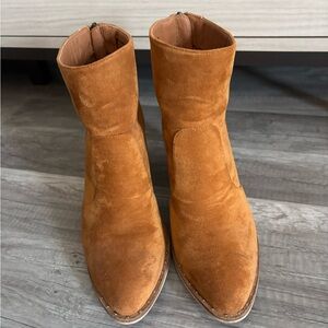 Women's Tan Suede Ankle Boots